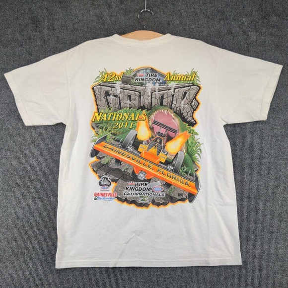 Anvil Men's 42nd Tire Kingdom Gatornationals White Large 2011 Double Sided - Picture 5 of 16